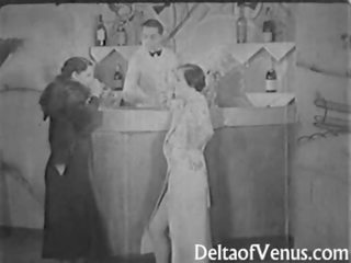 אותנטי משובח x מדורג וידאו 1930s - שתי נשים וגבר שלישיה